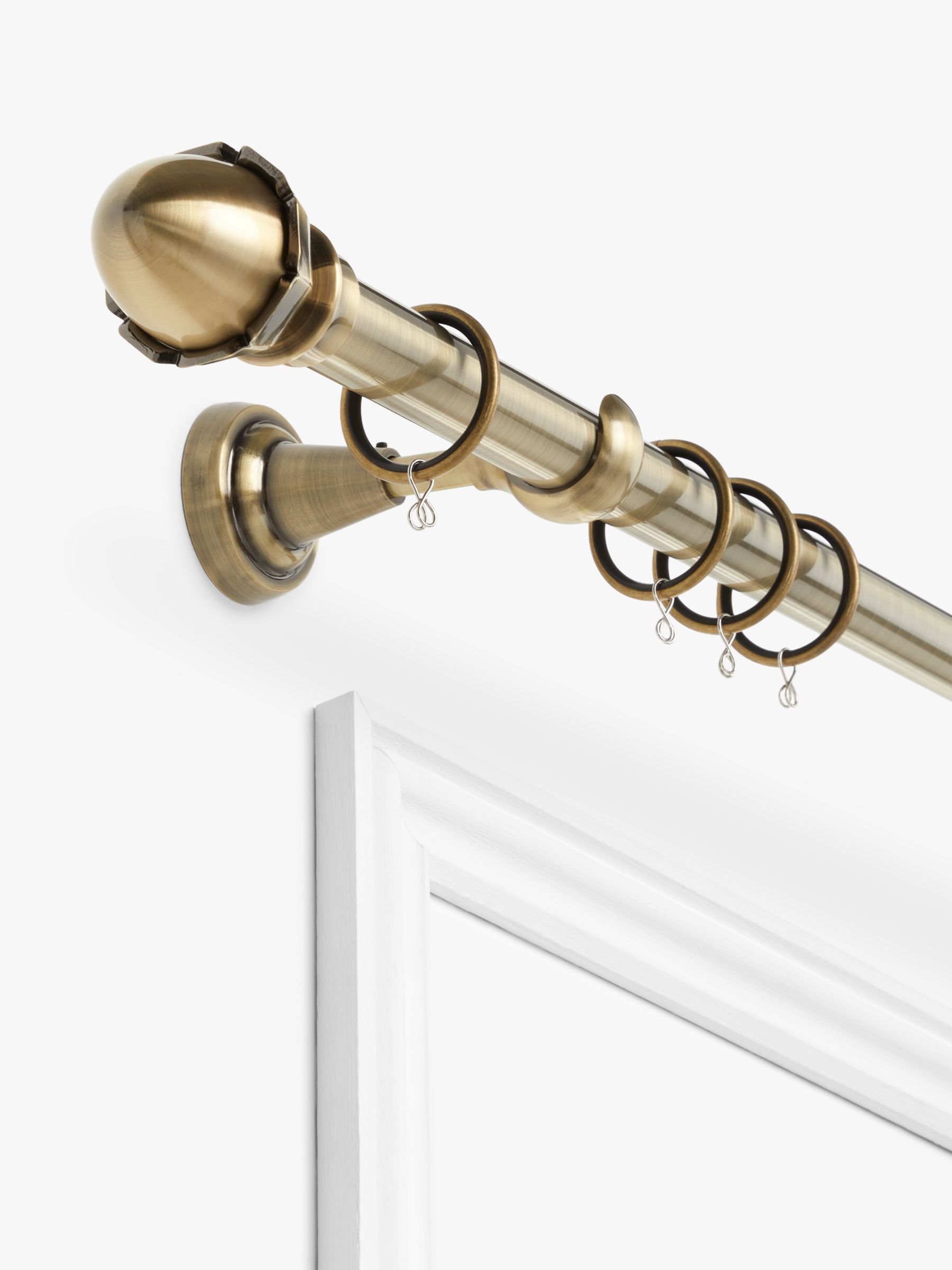 John Lewis Polished Brass Curtain Pole Finials to suit 28mm Curtain Poles 