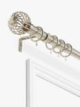 John Lewis Extendable Dual Function Curtain Pole Kit with Cage Finials, Dia.25/28mm, Steel
