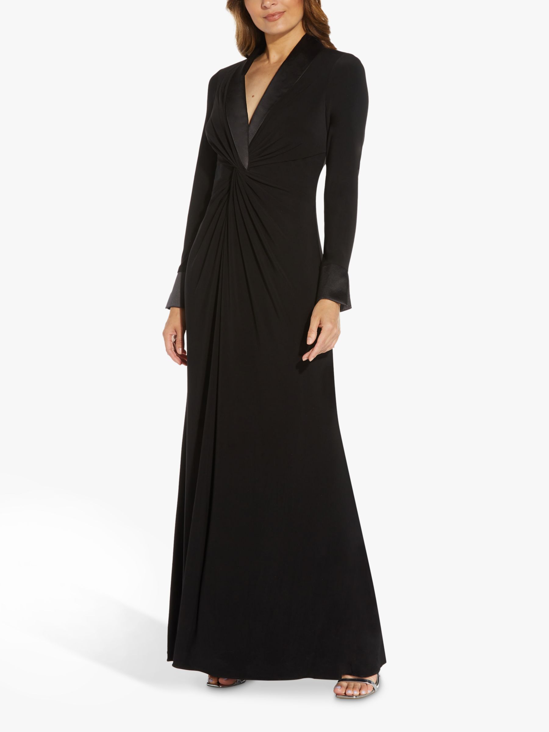 Adrianna Papell Tuxedo Dress, Black at John Lewis & Partners