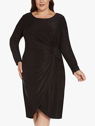 Adrianna Papell Plus Size Sparkle Midi Dress, Black