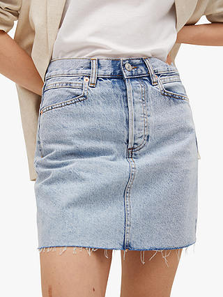 Mango Rachel Frayed Hem Mini Denim Skirt