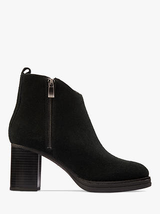 Clarks Mable Easy Suede Zip Ankle Boots
