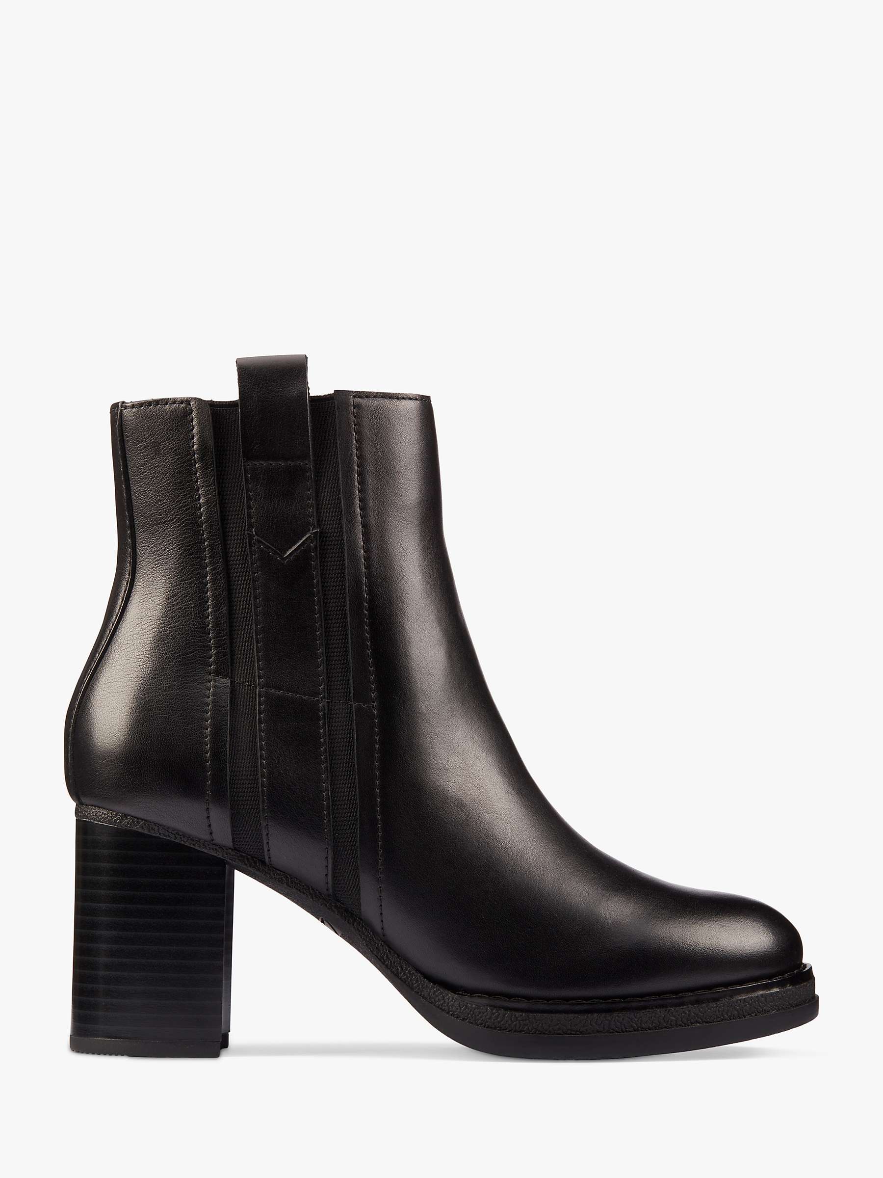 Clarks Mable Easy Leather Ankle Boots, Black at John Lewis & Partners