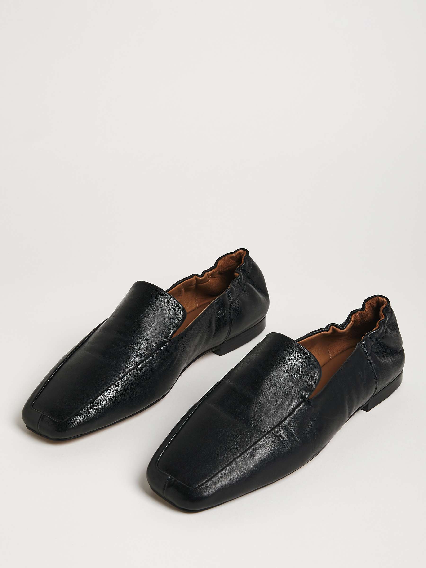 Jigsaw Chester Leather Loafers, Black at John Lewis & Partners
