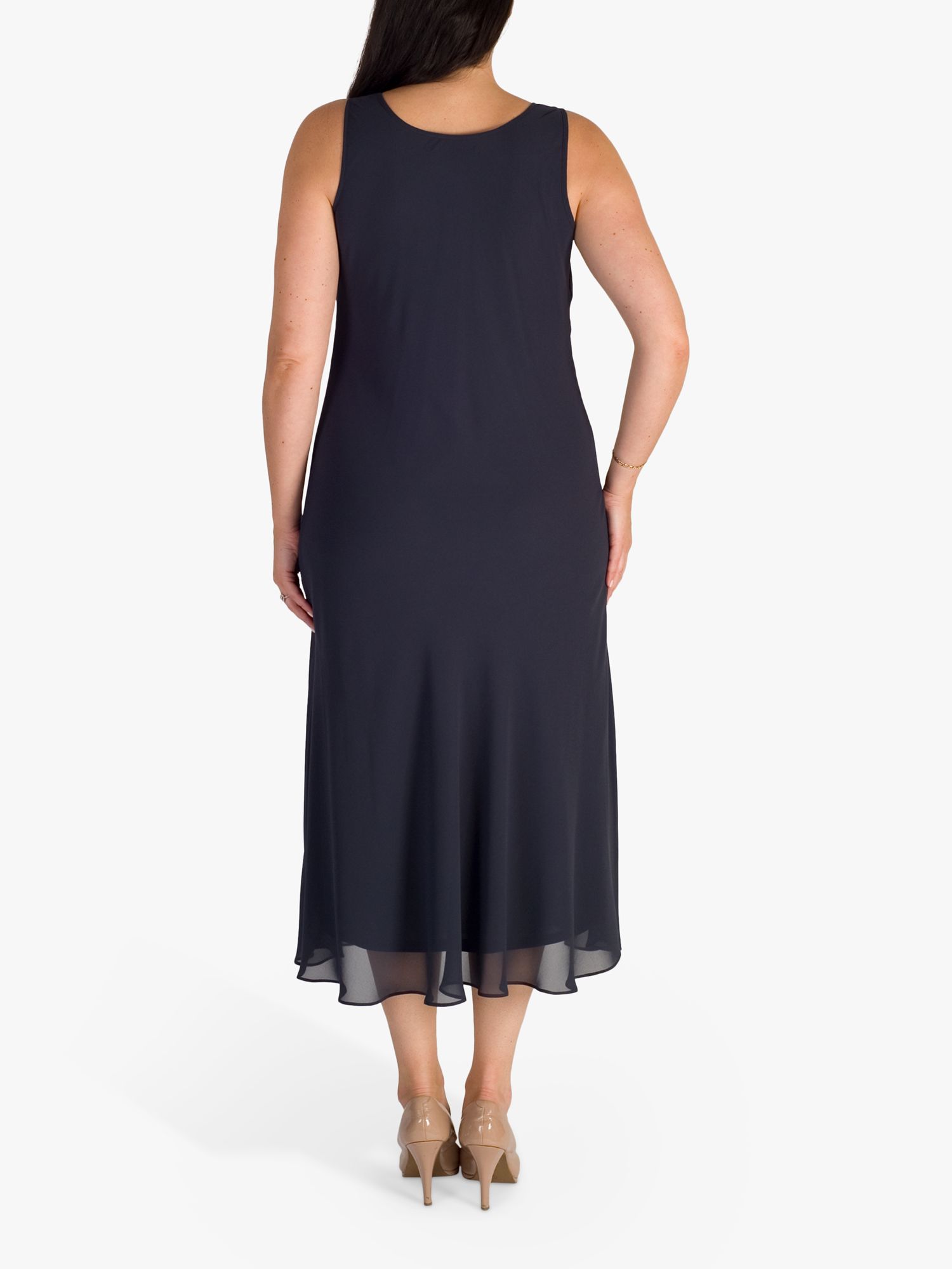 chesca Chiffon Midi Dress, Pewter at John Lewis & Partners