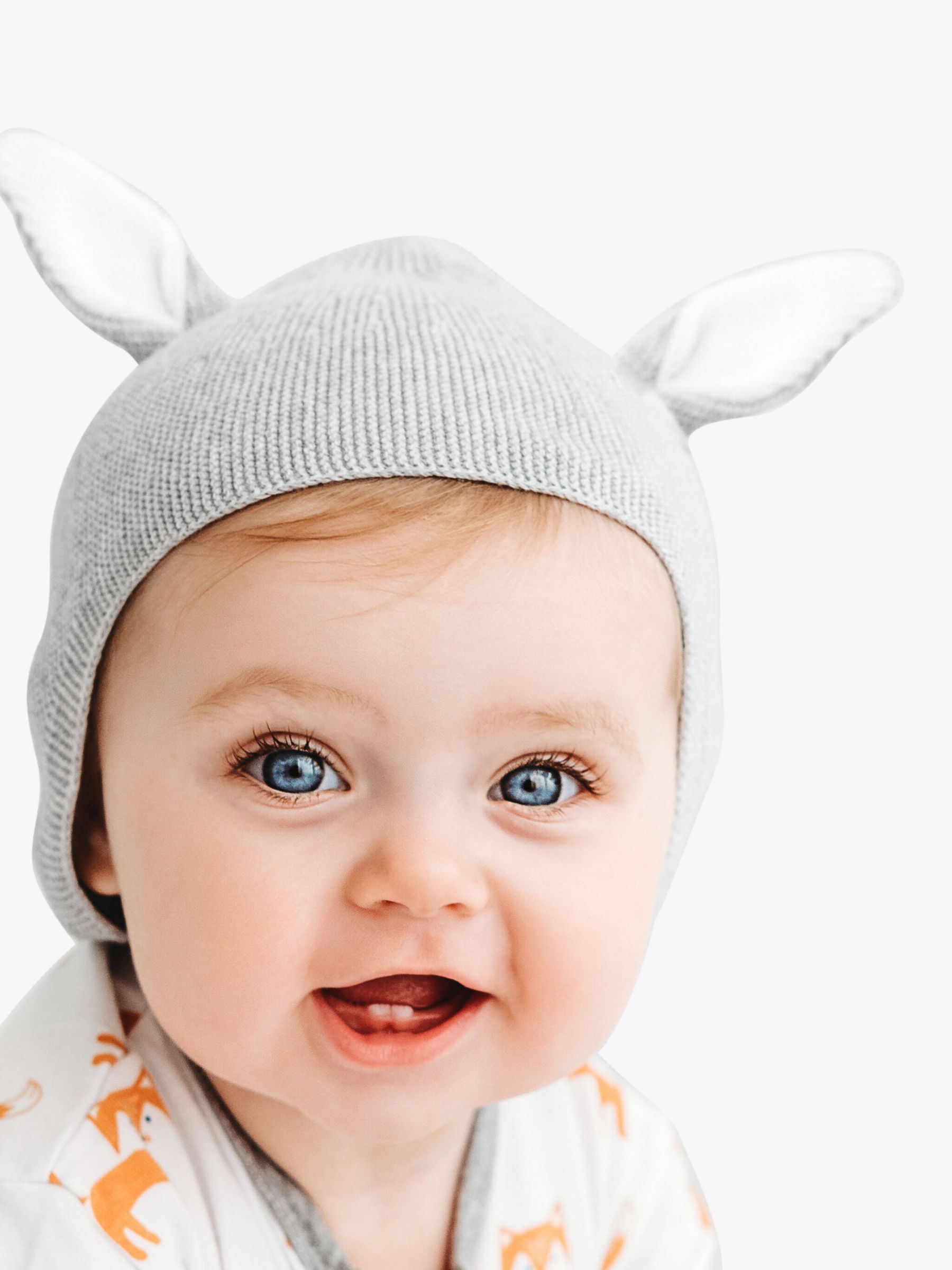 Buy Kit & Kin Baby GOTS Organic Cotton Alpha Sleepsuit & Bunny Hat Set, White/Multi Online at johnlewis.com