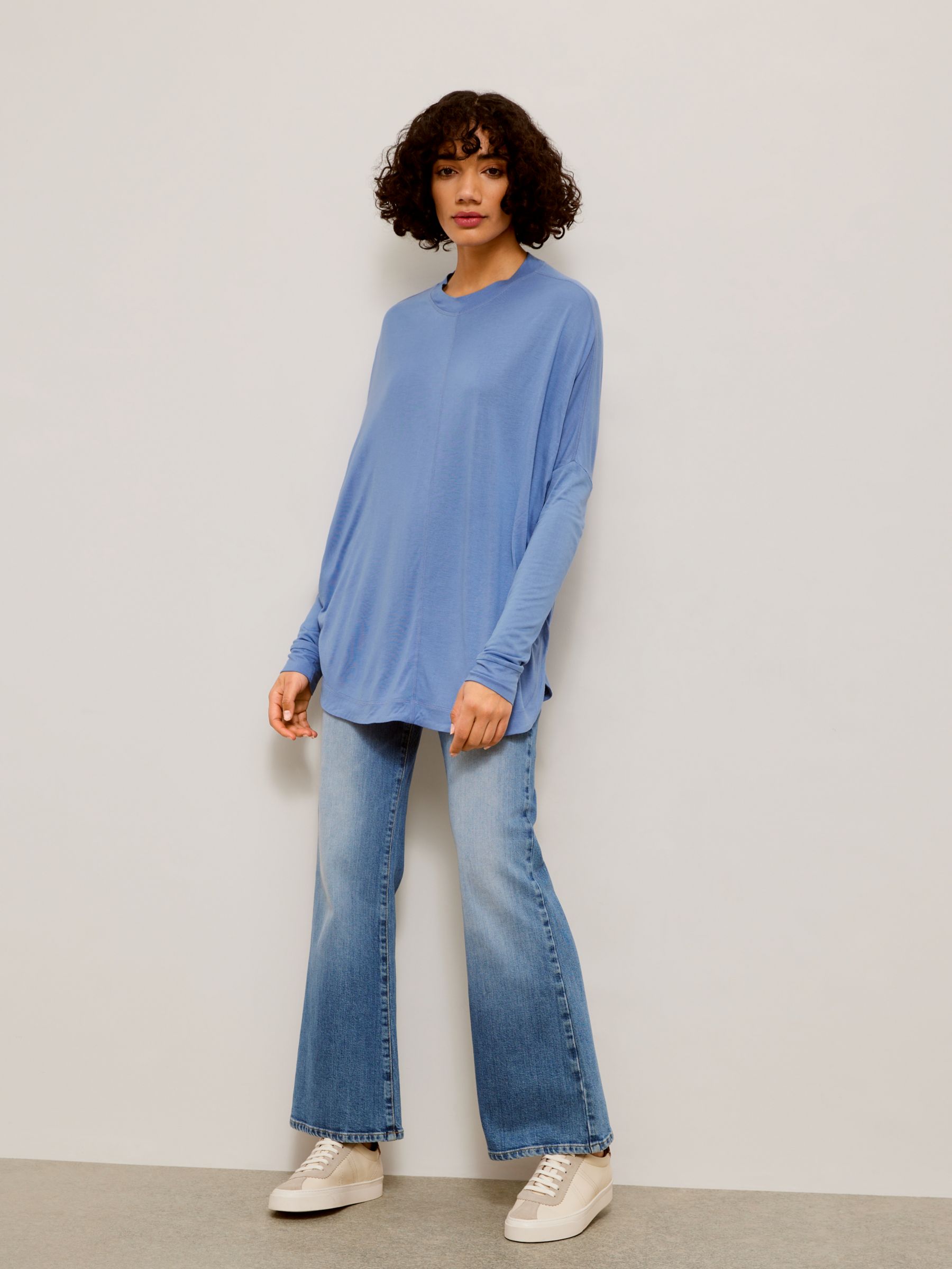 AND/OR Orla Viscose Jersey Top, Persian Blue