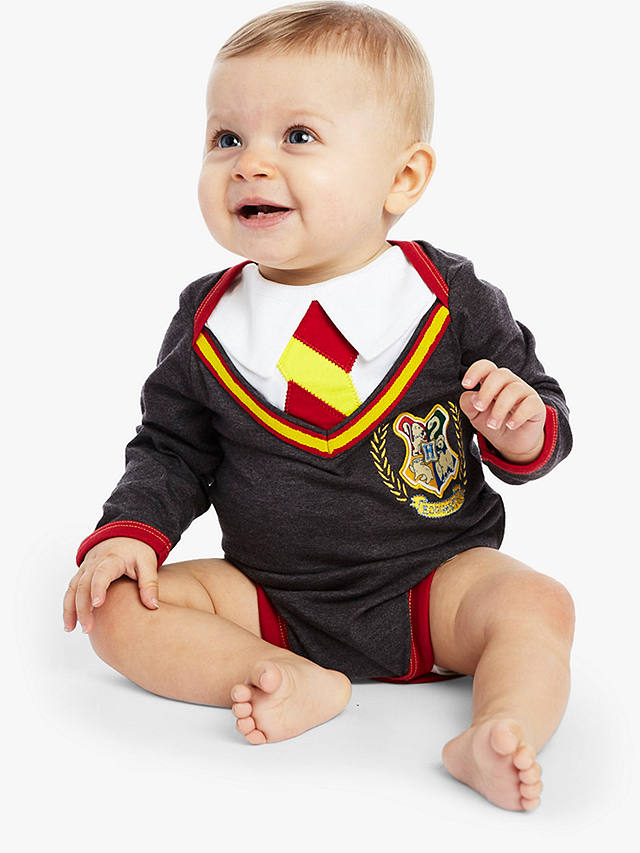 Fabric Flavours Baby Harry Potter Hogwarts Uniform Baby Grow, Grey