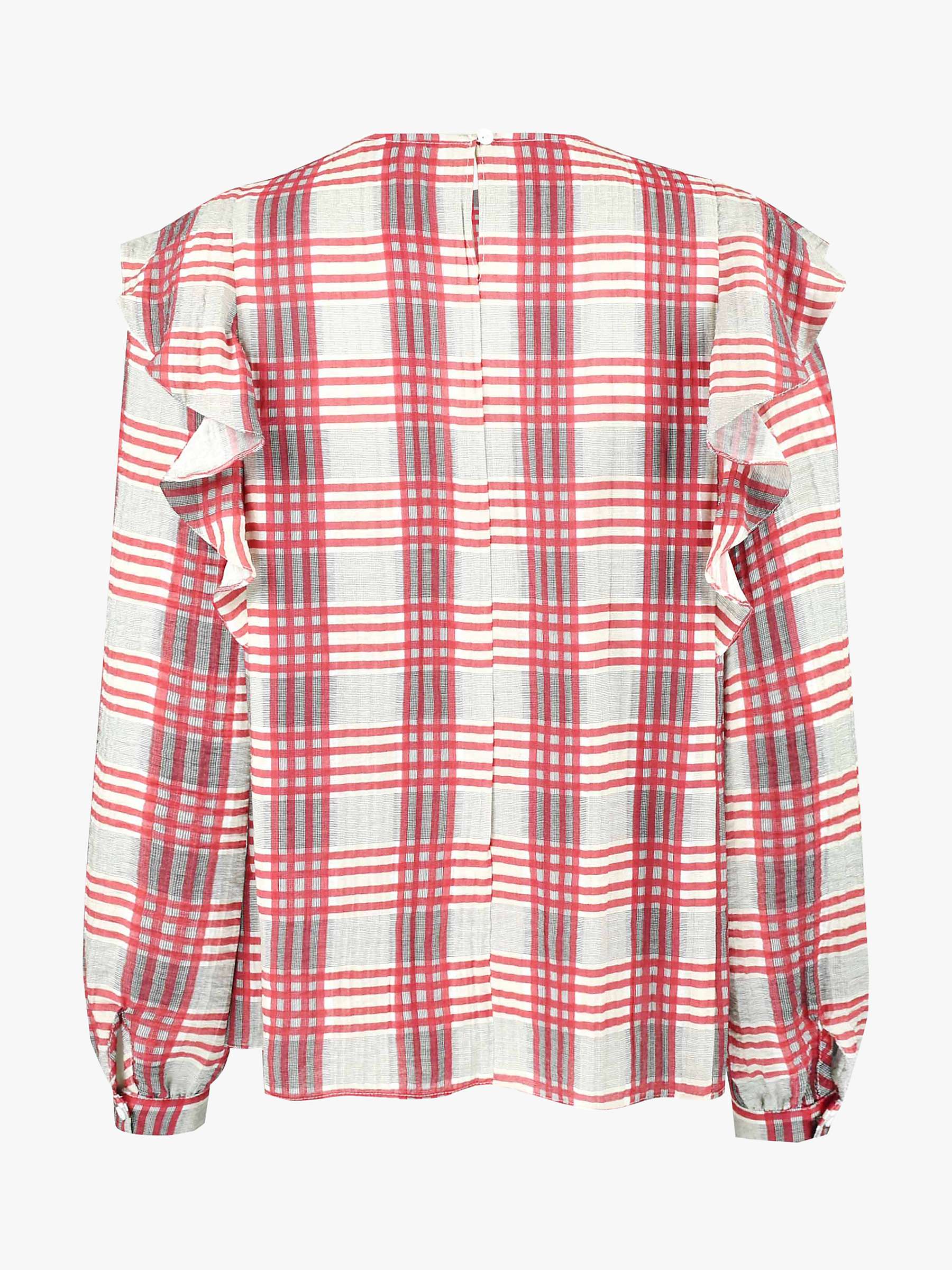 Buy Ro&Zo Check Textured Blouse, Red/Multi Online at johnlewis.com