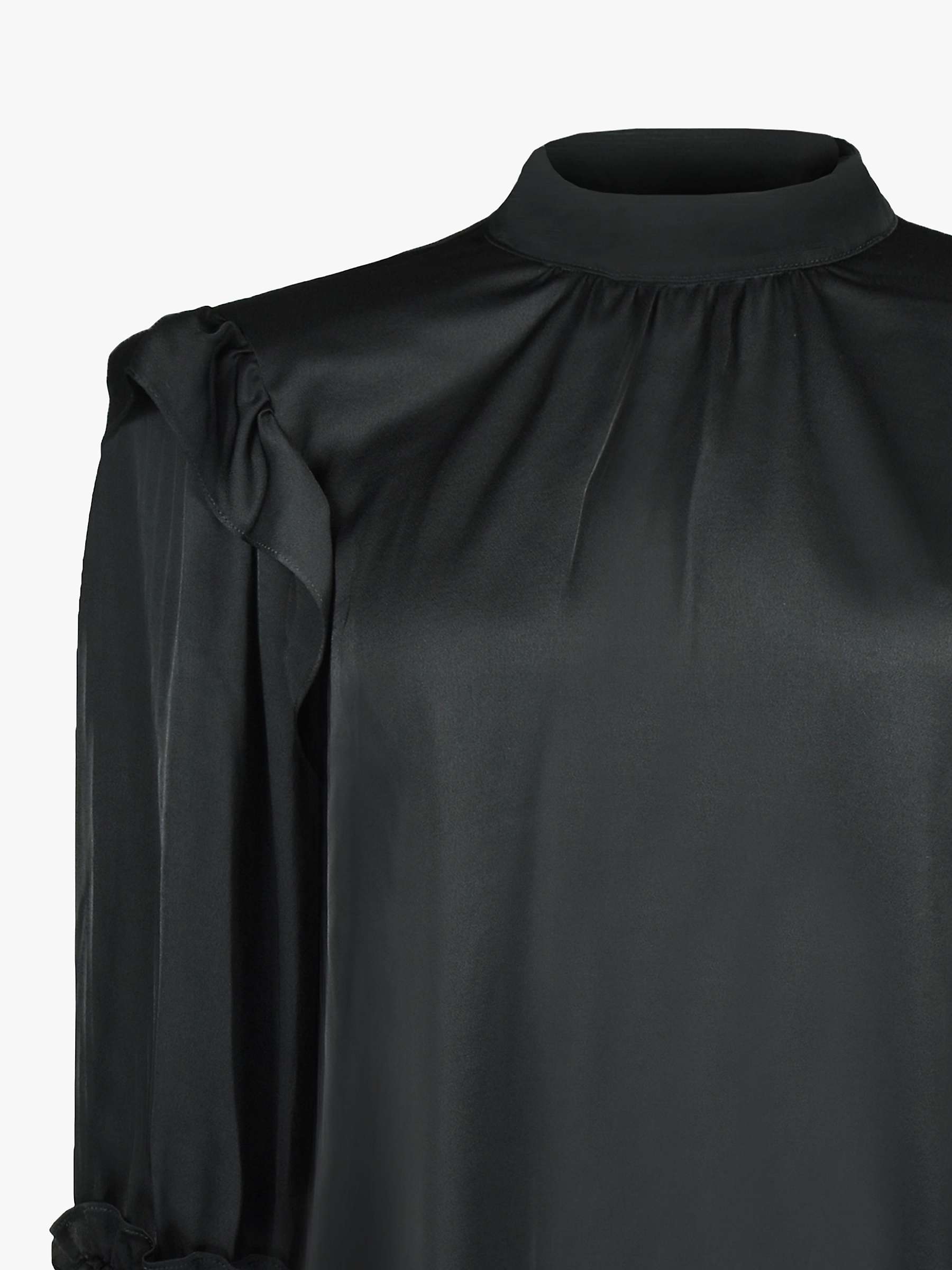 Buy Ro&Zo Ruffle Sleeve Top, Black Online at johnlewis.com