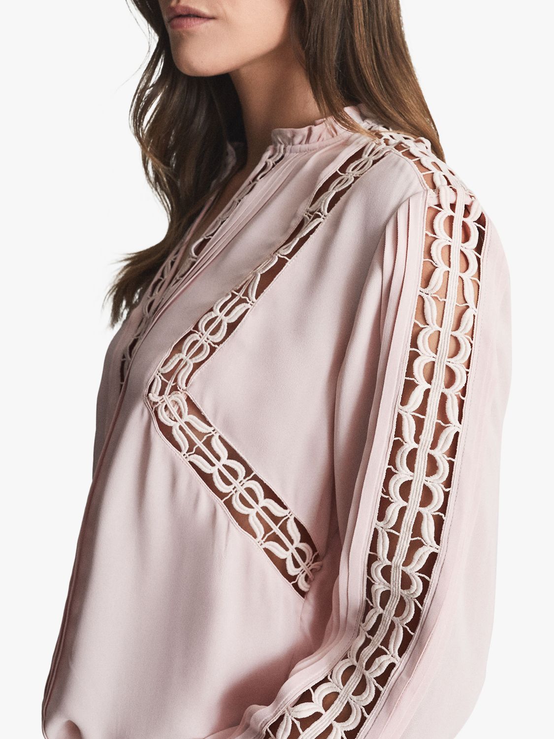 Reiss Freda Openwork Embroidery Blouse
