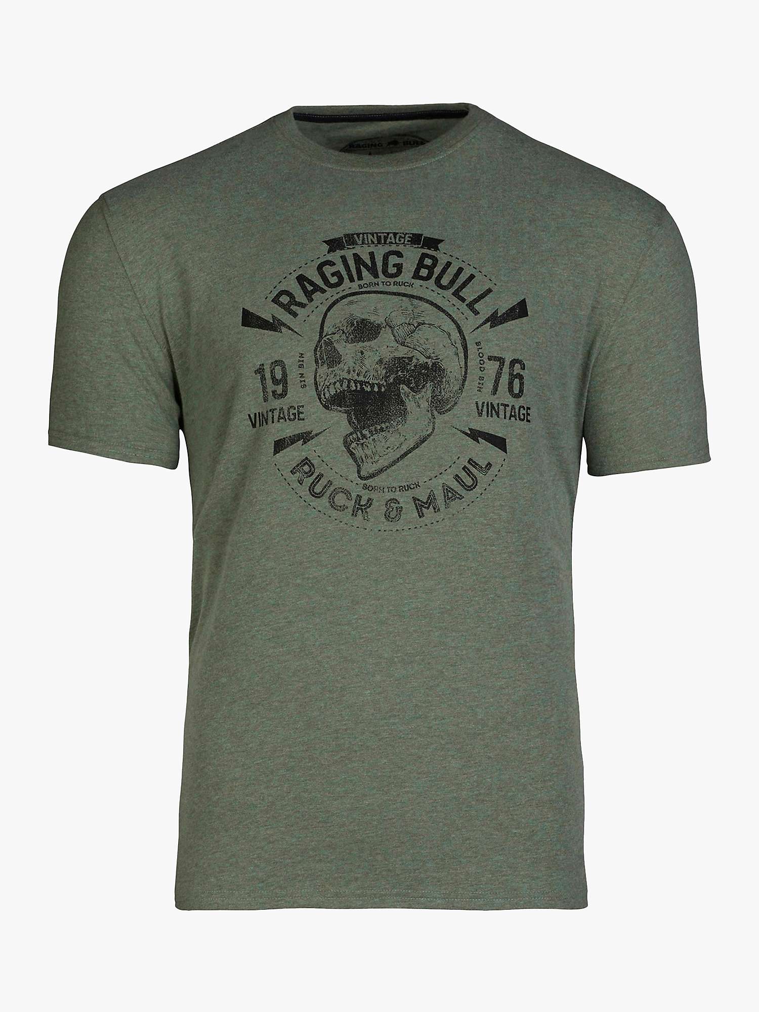Buy Raging Bull Skull Crew Neck T-Shirt, Green Online at johnlewis.com