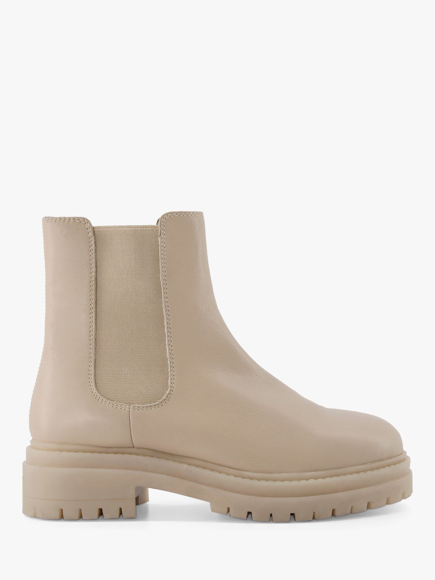 Dune Palles Leather Chunky Ankle Boots, Ecru at John Lewis & Partners