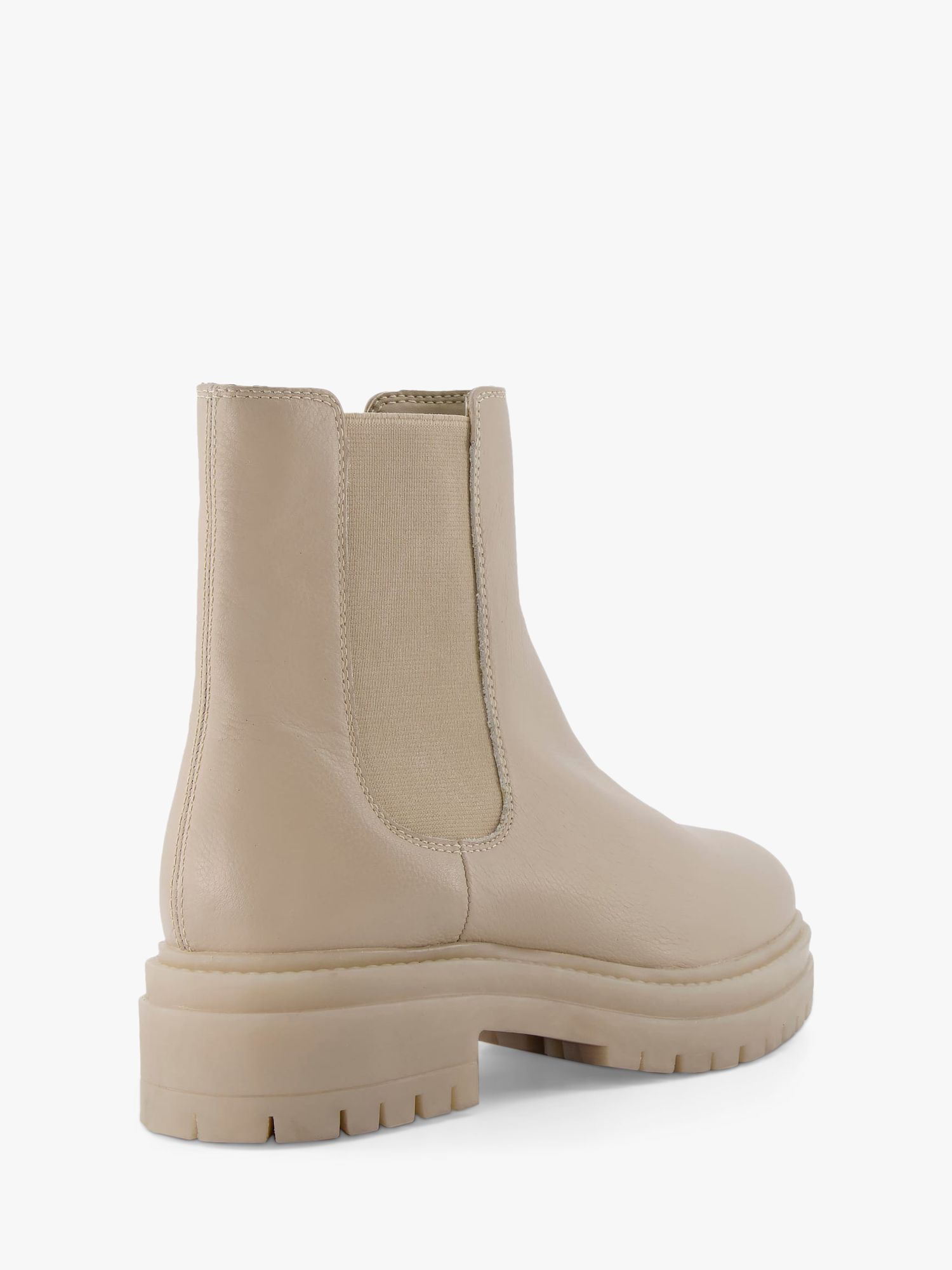 Dune Palles Leather Chunky Ankle Boots, Ecru at John Lewis & Partners