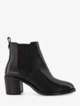Dune Pembly Leather Heeled Ankle Boots, Black