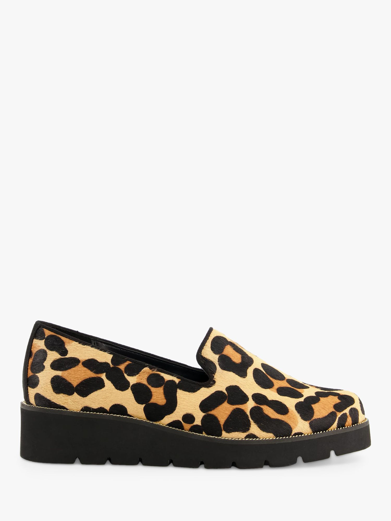 Dune Glides Leather Leopard Loafers, Multi, 3