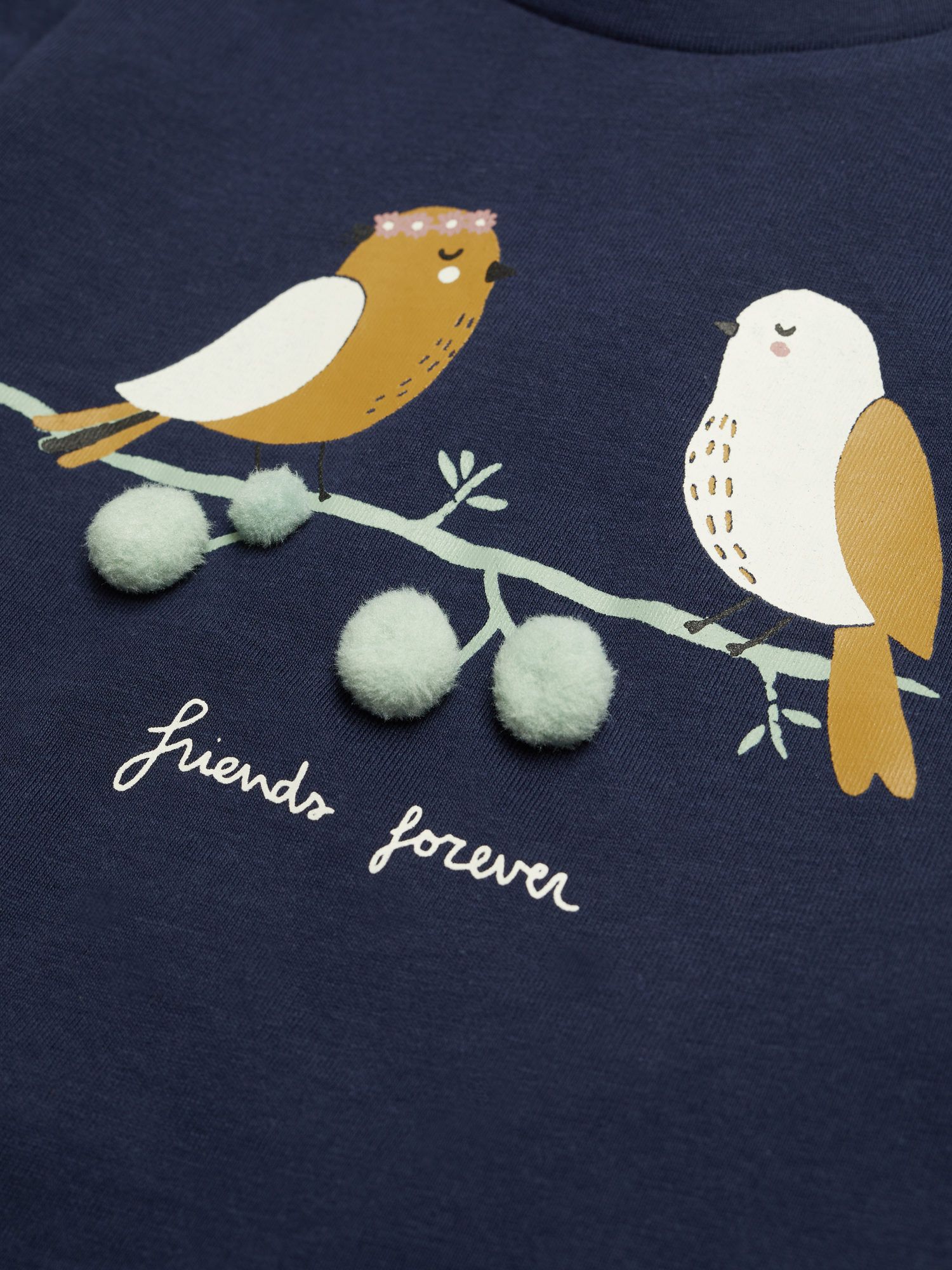 Buy Mango Kids' Birdy Friends Forever Tee, Navy Online at johnlewis.com