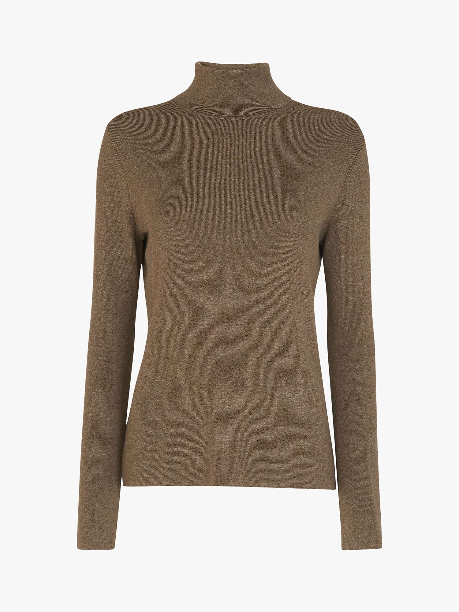 Whistles Maja Knitted Roll Neck Jumper, Oatmeal at John Lewis & Partners