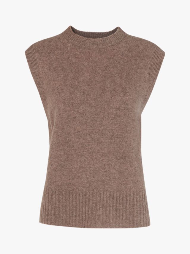 Whistles Knitted Wool Tank Top, Oatmeal, XS