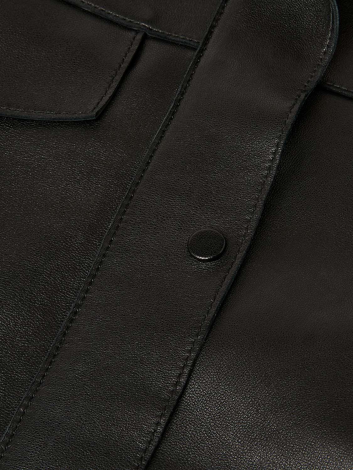 Buy Whistles Clean Bonded Leather Jacket, Black Online at johnlewis.com