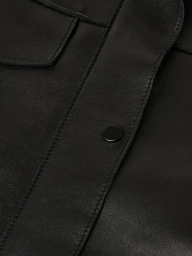 Whistles Clean Bonded Leather Jacket, Black