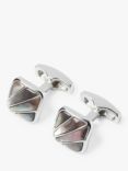 Simon Carter Deco Fan Mother of Pearl Cufflinks, Grey