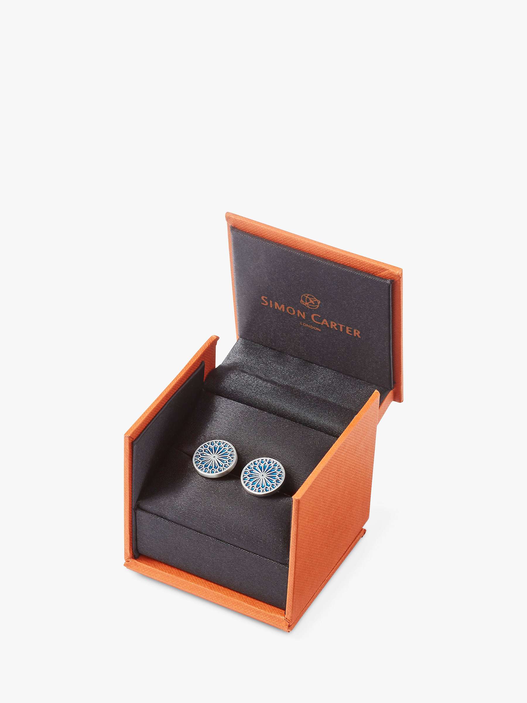 Buy Simon Carter Stained Glass Window Cufflinks, Navy Online at johnlewis.com