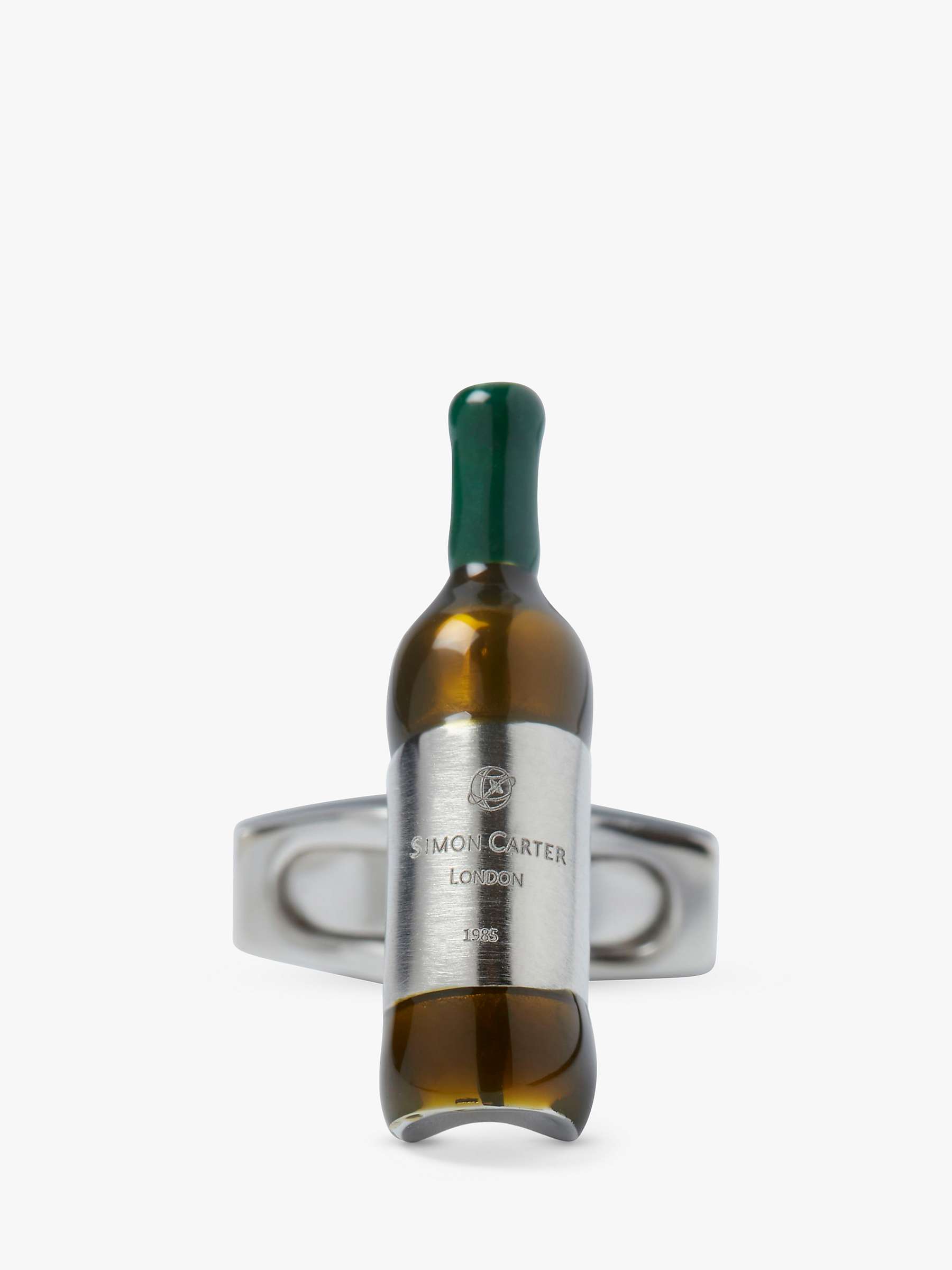 Buy Simon Carter Wine Bottles Cufflinks, Green/Silver Online at johnlewis.com