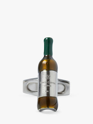 Simon Carter Wine Bottles Cufflinks, Green/Silver