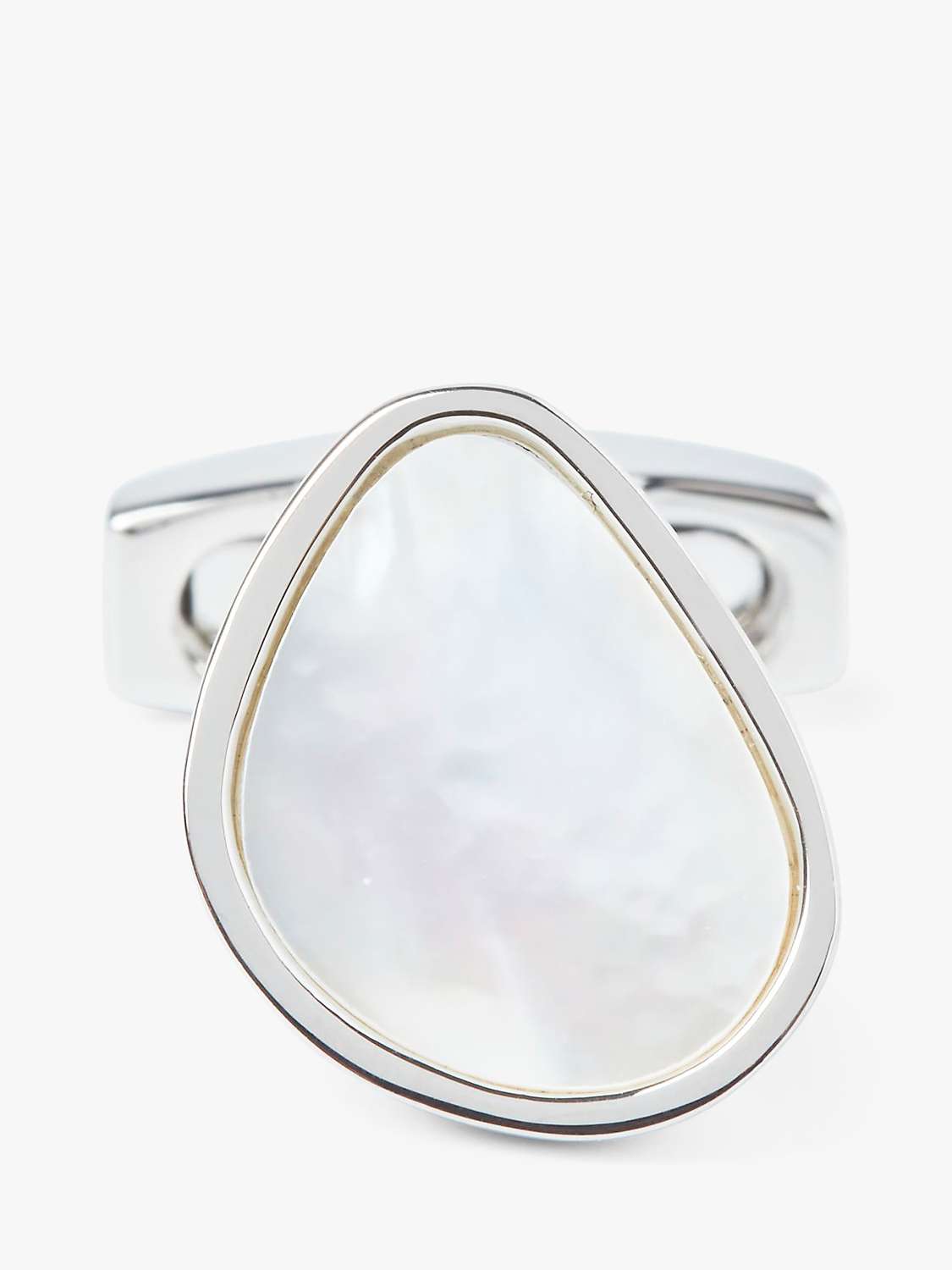 Buy Simon Carter Organic Pebble Mother of Pearl Cufflinks, Silver Online at johnlewis.com