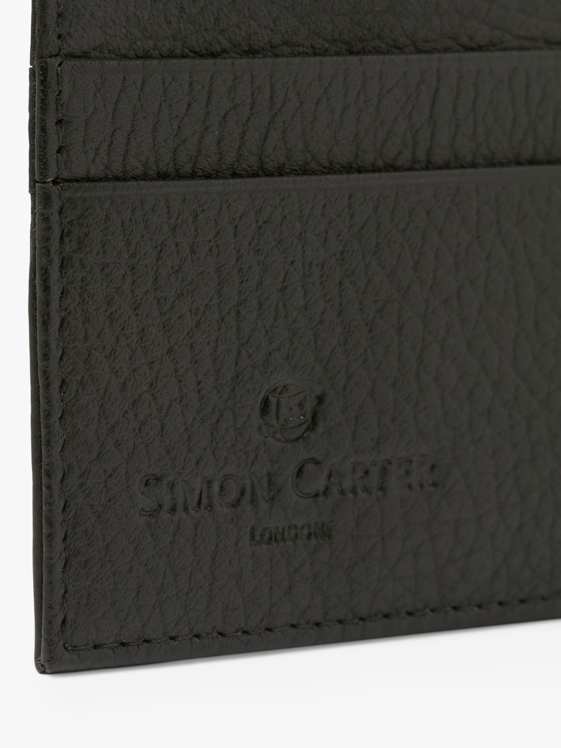 Simon Carter Leather Card Holder, Black at John Lewis & Partners