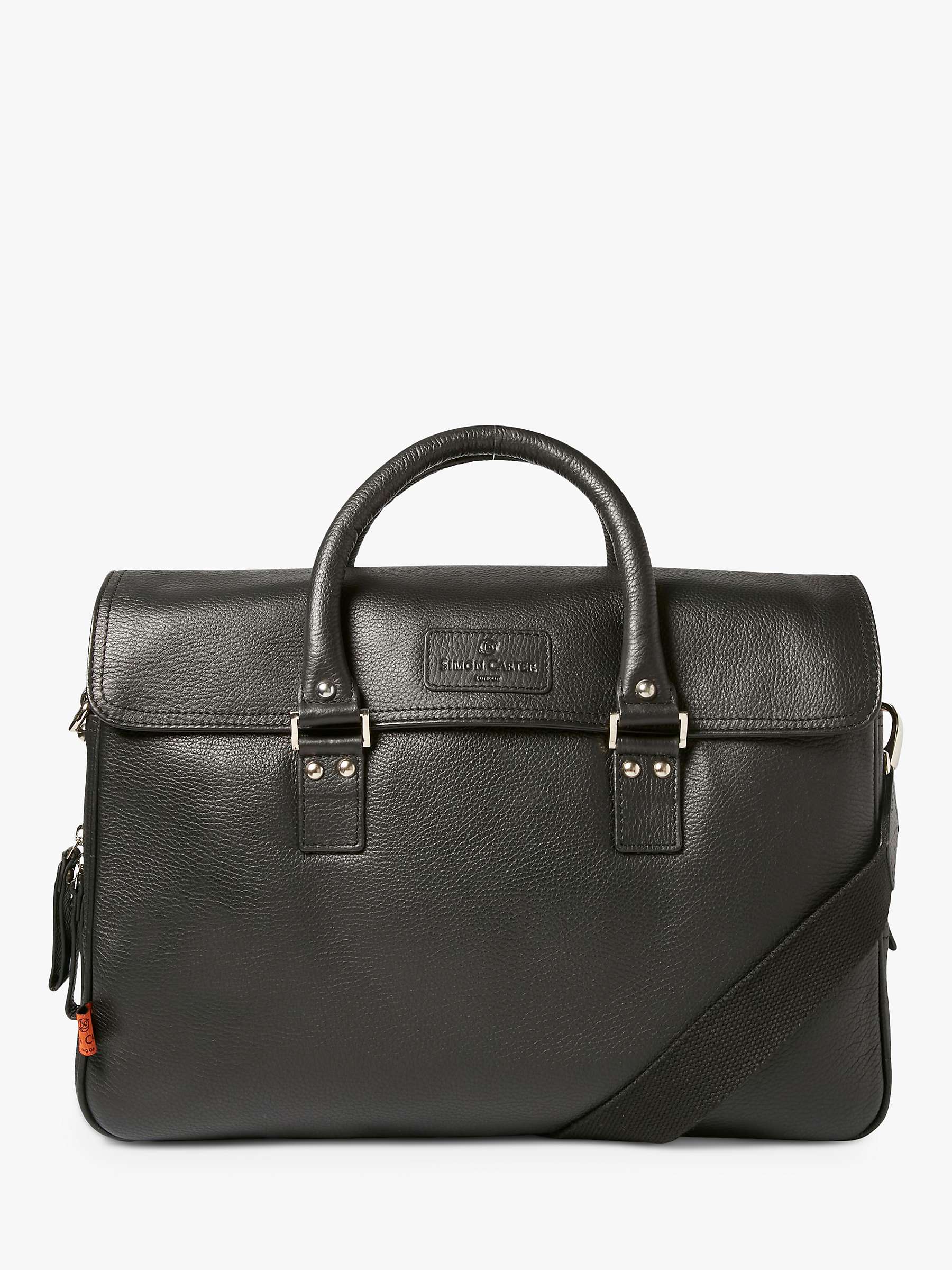 Buy Simon Carter Lewes Leather Workbag, Black Online at johnlewis.com