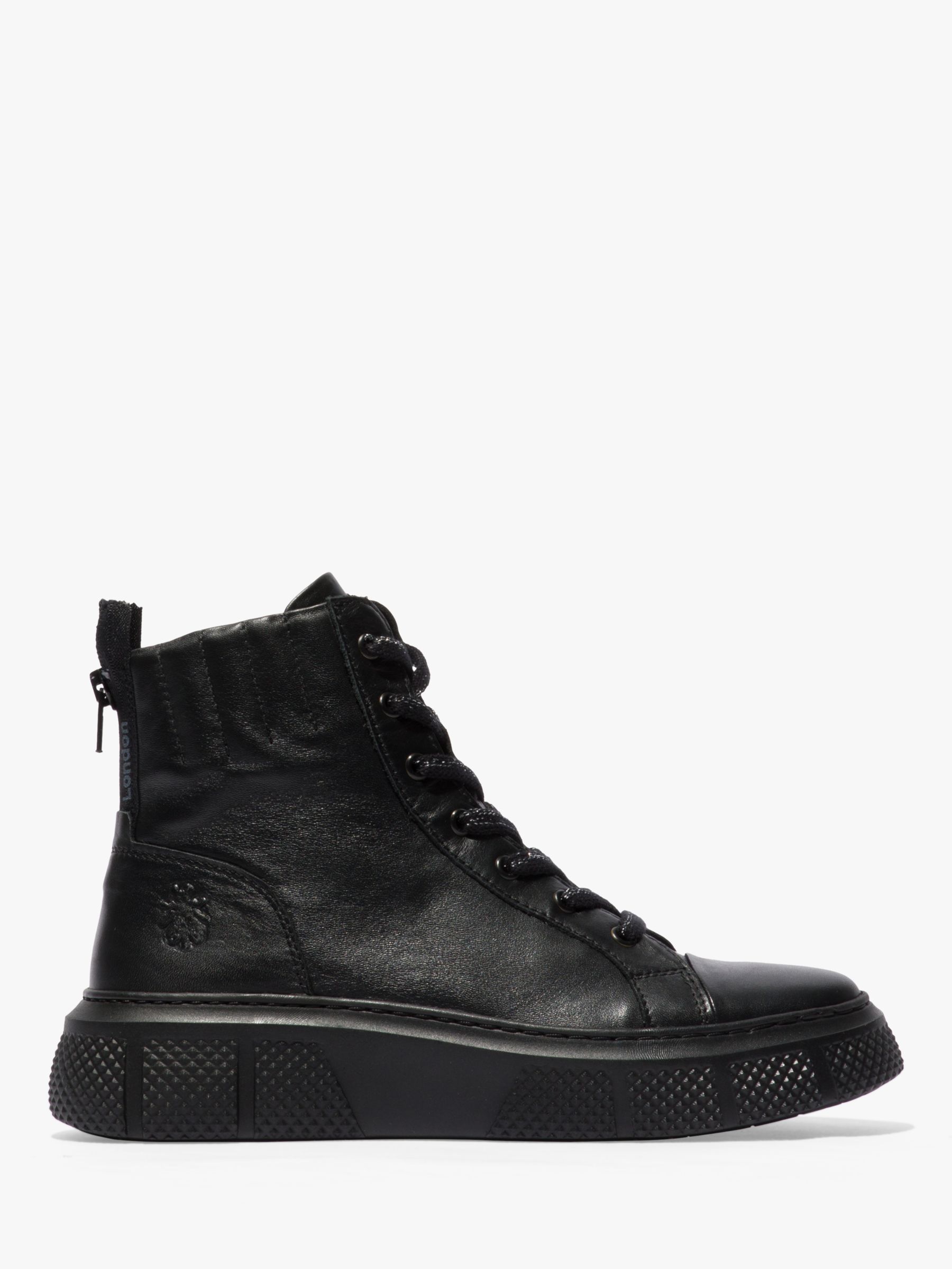 Fly London Erby Leather Lace Ankle Black
