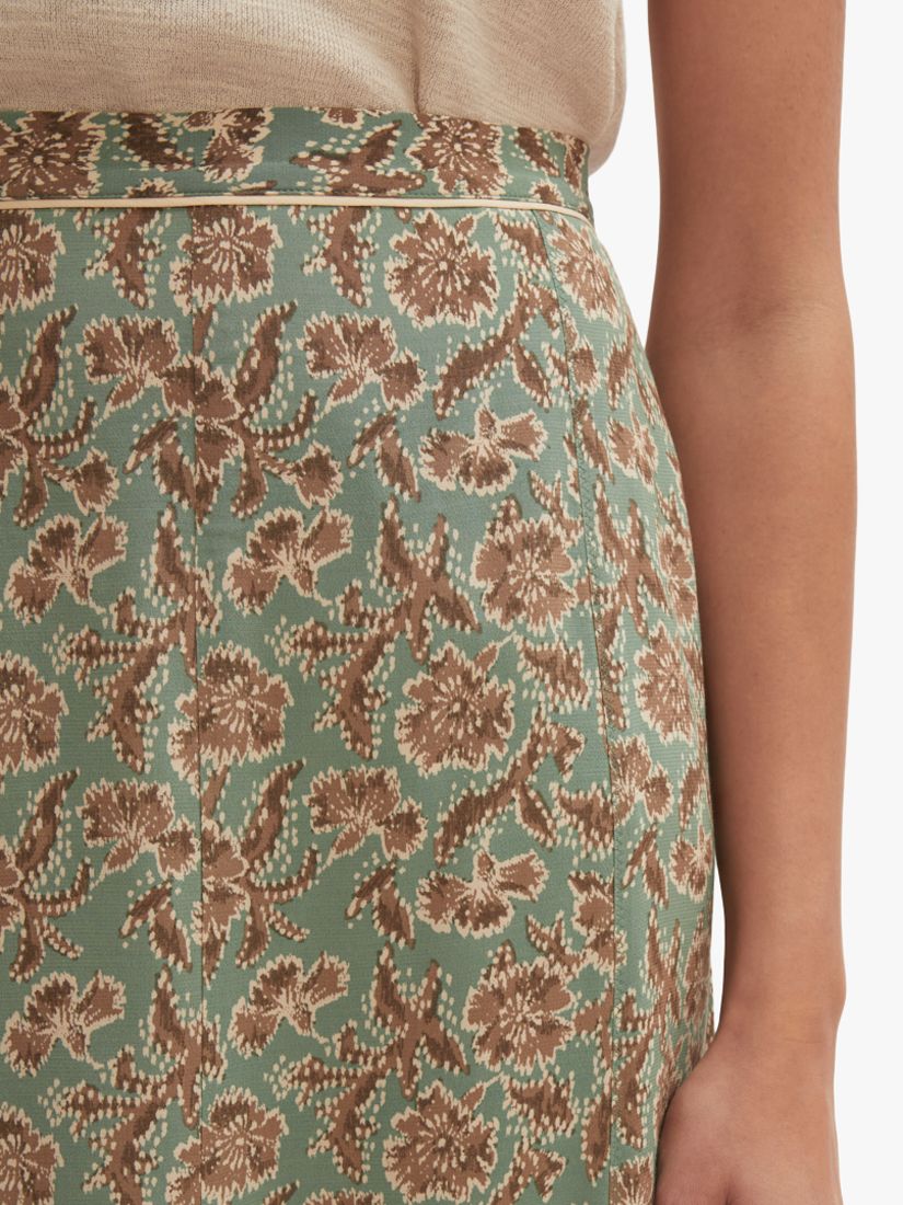 Jigsaw Floral Brocade Skirt, Green