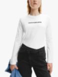 Calvin Klein Jeans Institutional Long Sleeve T-Shirt, Bright White/CK Black