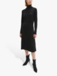 Calvin Klein Jeans Knitted Flared Plisse Dress, Black