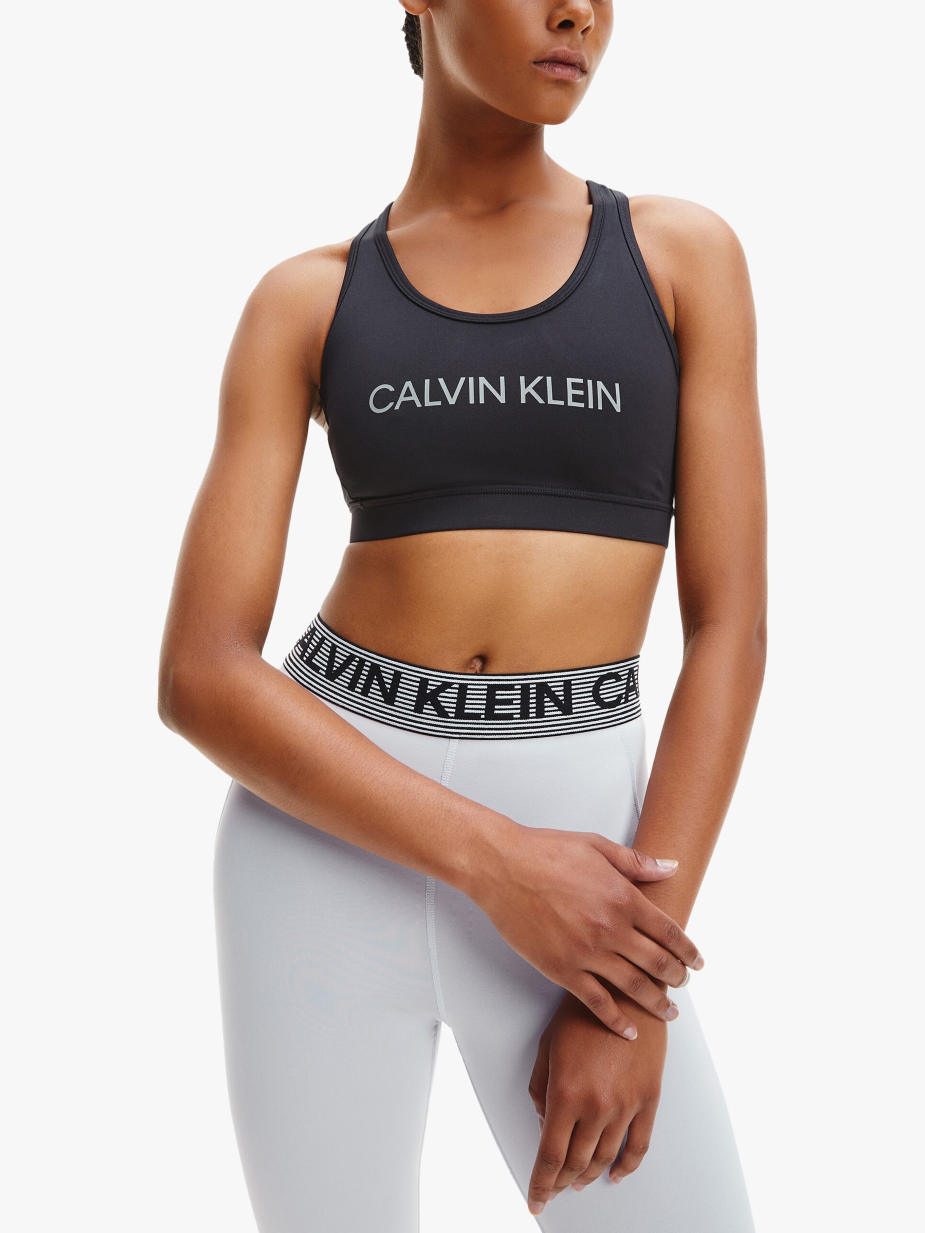 Calvin Klein Performance High Support Logo Sports Bra, CK Black