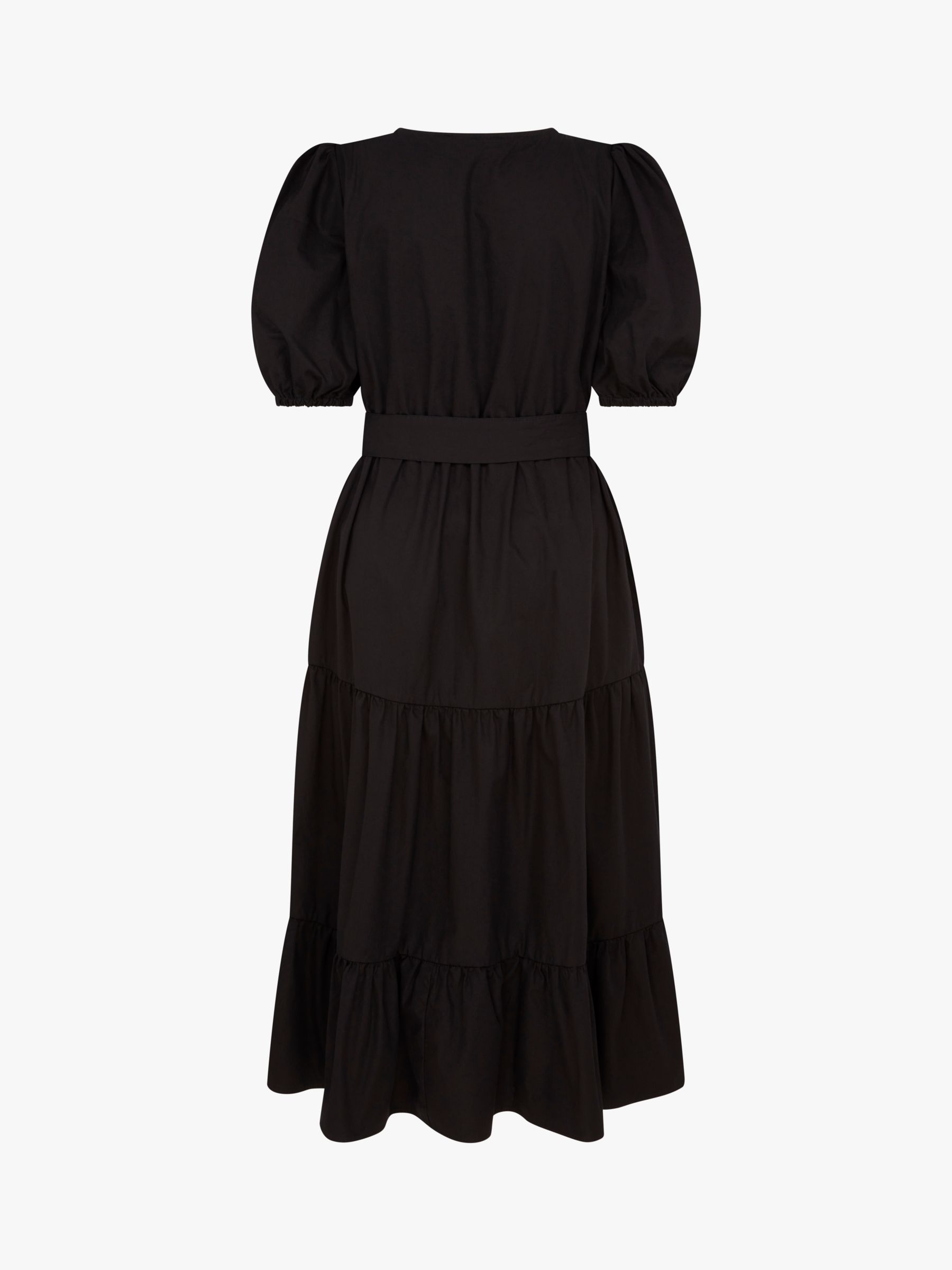 Finery Aila Tiered Dress, Black at John Lewis & Partners