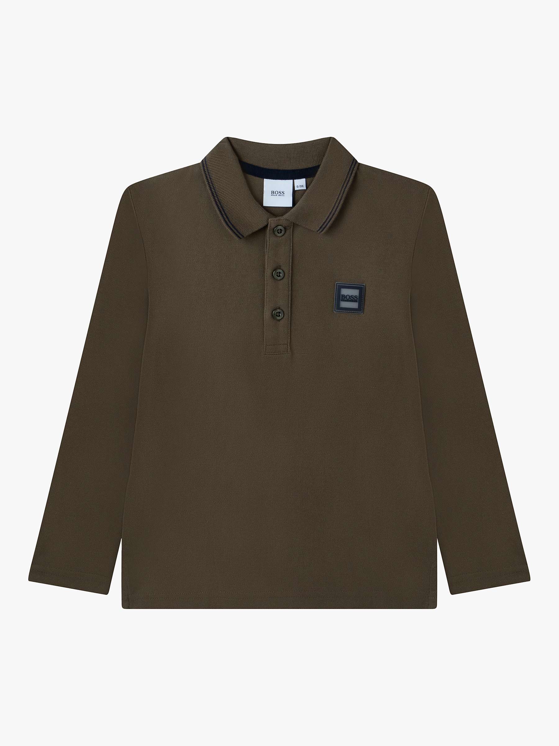 Buy HUGO BOSS Kids' Long Sleeve Pique Cotton Polo Shirt Online at johnlewis.com