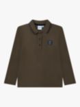 HUGO BOSS Kids' Long Sleeve Pique Cotton Polo Shirt