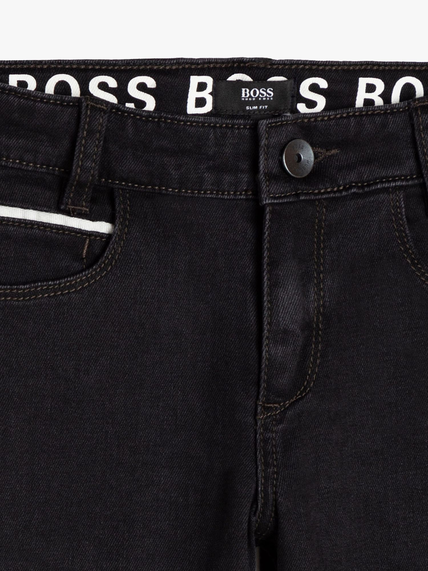 HUGO BOSS Kids' Slim Fit Jeans, Denim Black, 6-9 months