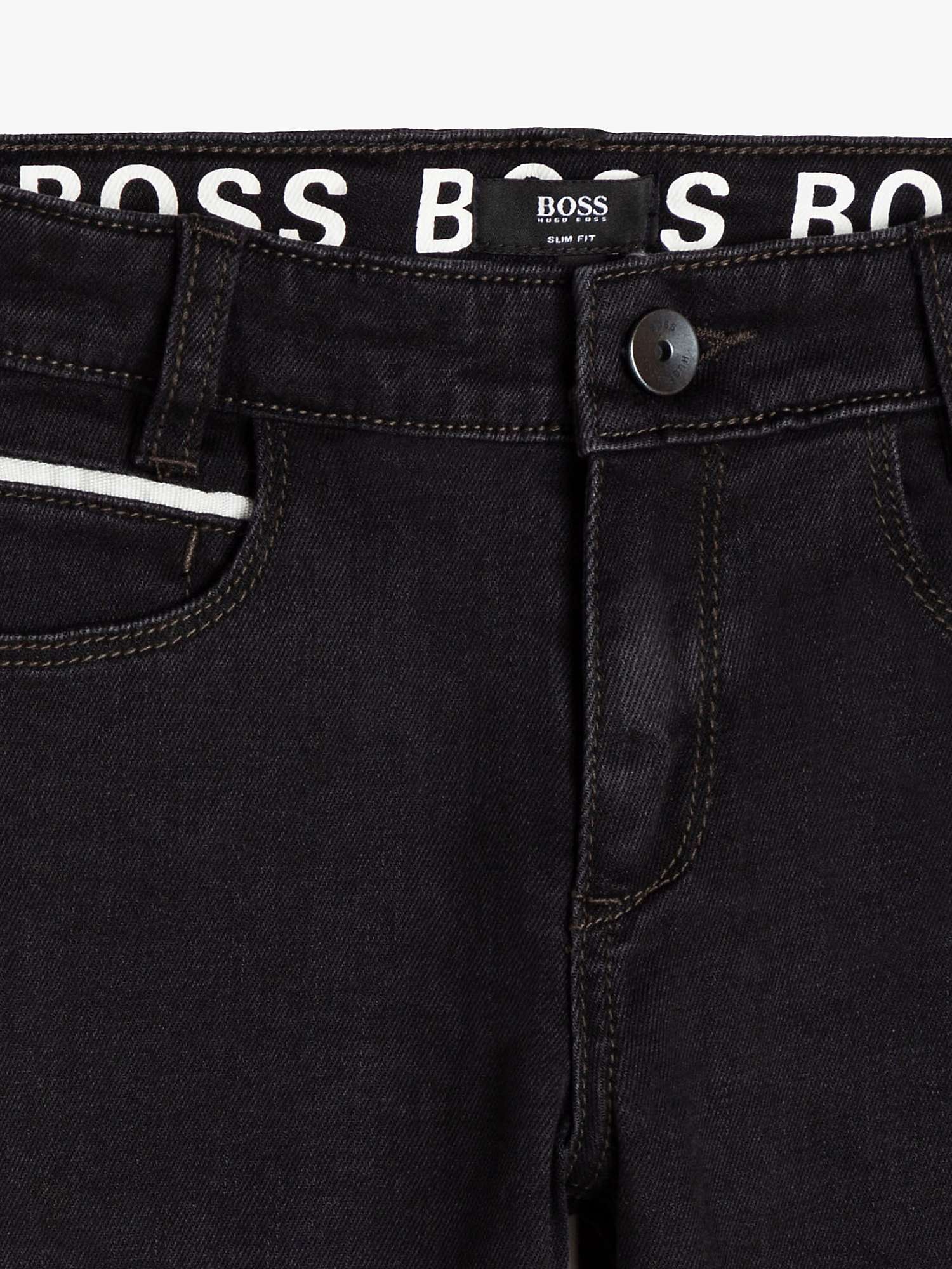 HUGO BOSS Kids' Slim Fit Jeans, Denim Black at John Lewis  Partners