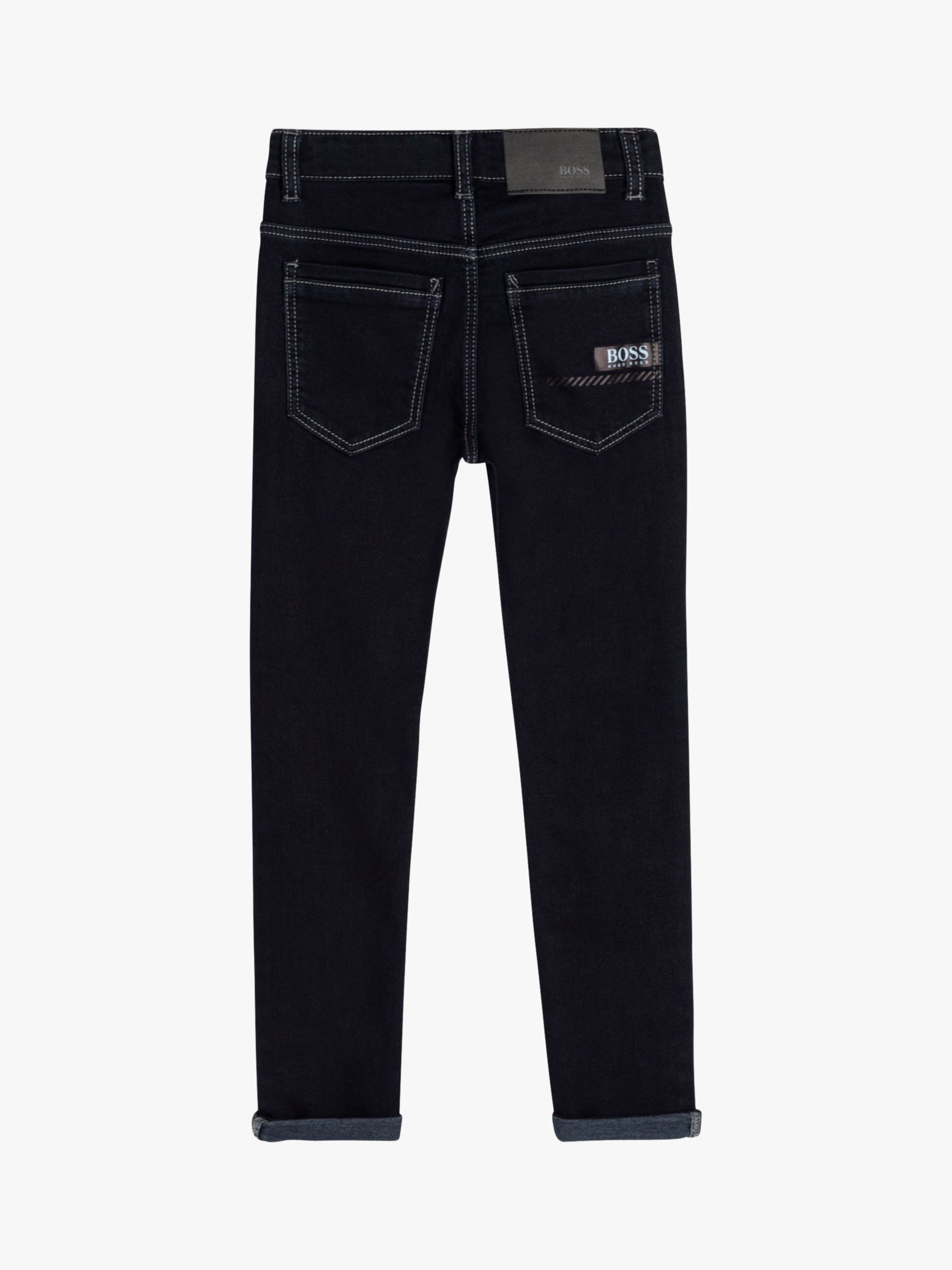 HUGO BOSS Boy's Waist Adjustable Plain Denim Jeans, Rinse Wash, 6-9 months