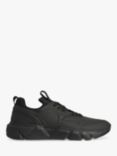 Calvin Klein Leather Low Top Lace Up Trainers, Triple Black