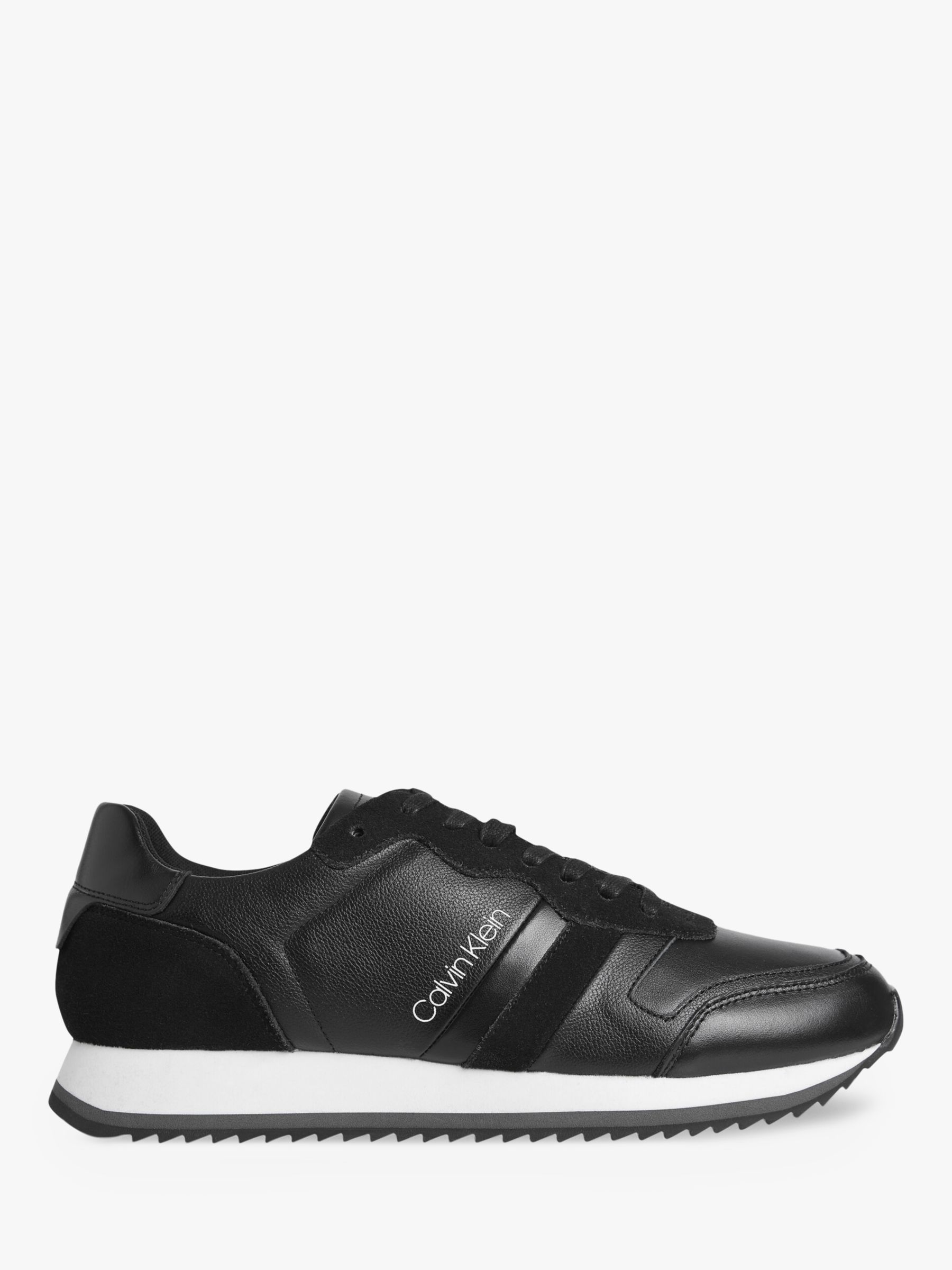 Calvin Klein Suede Low Top Lace Up Trainers, CK Black