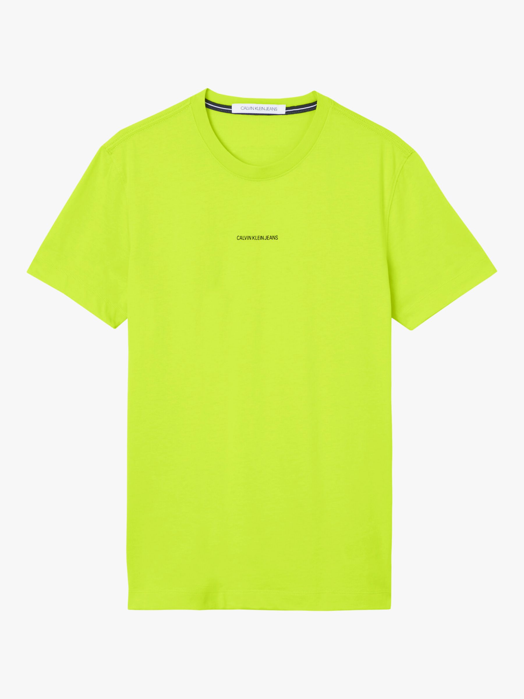 Calvin Klein Jeans Micro Logo T-Shirt, Acid Lime at John ...