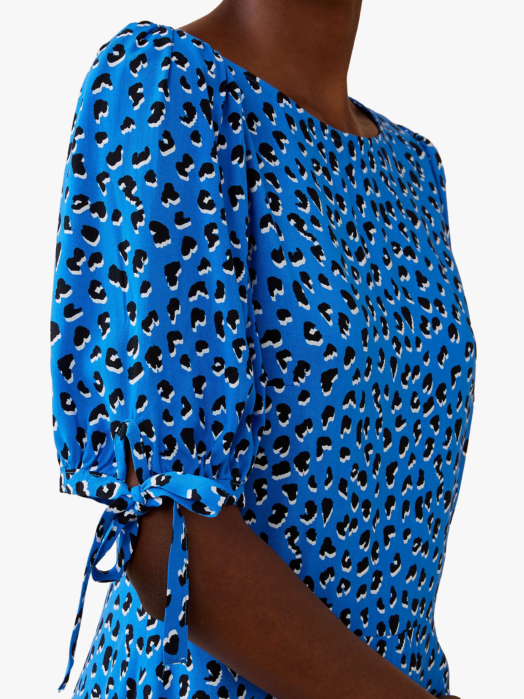 Buy Finery Ruby Leopard Print Midi Dress, Bright Blue Online at johnlewis.com