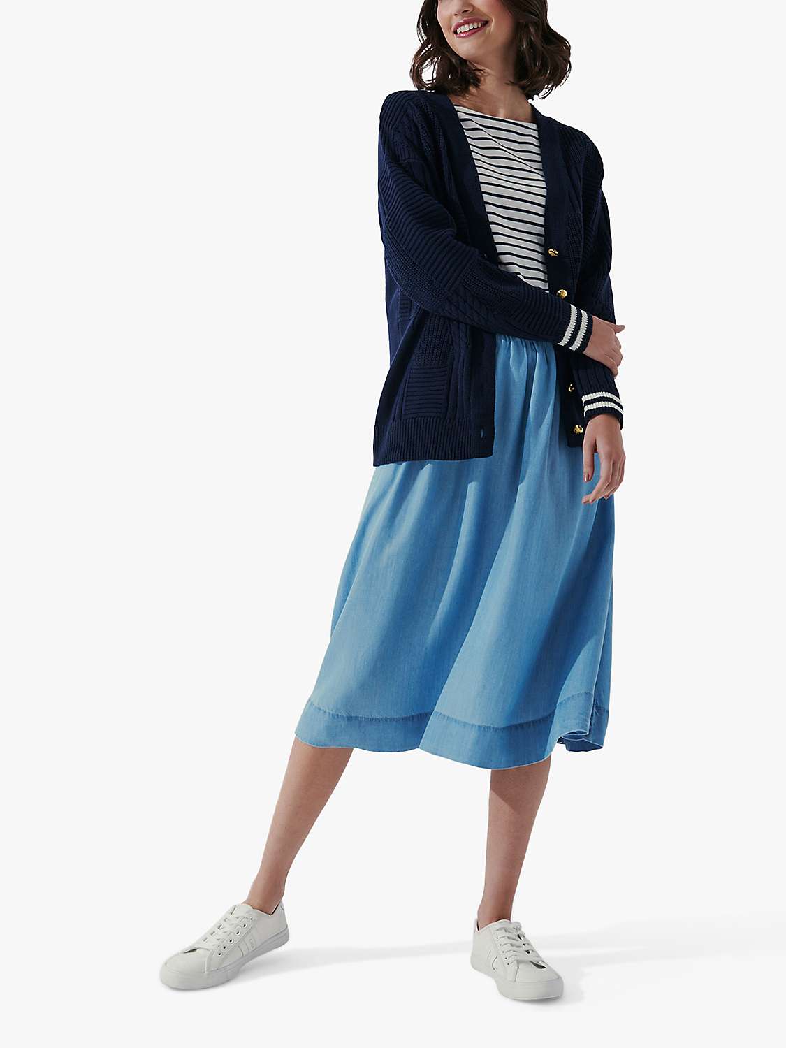 Buy Crew Clothing Textured Striped Cuff Cardigan Online at johnlewis.com