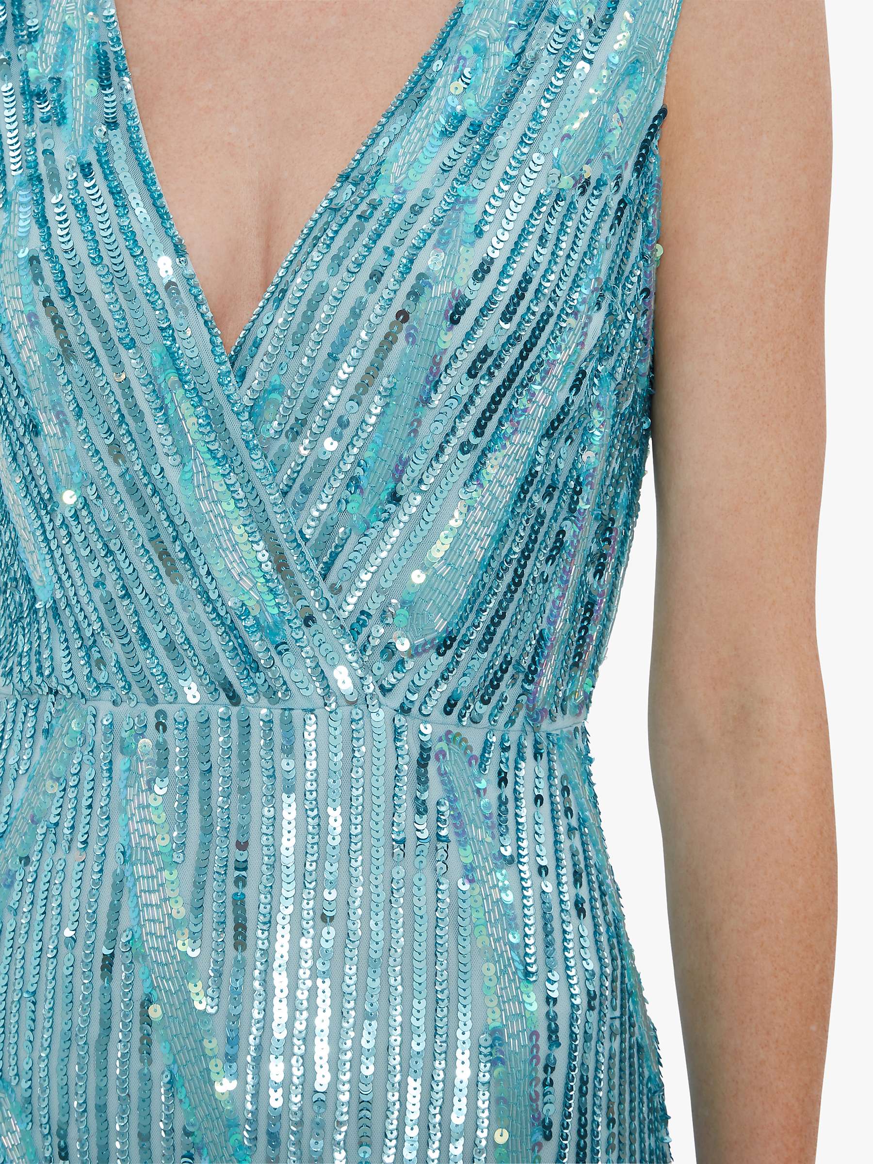 Buy Gina Bacconi Nixie Sequin Maxi Dress, Turquoise Online at johnlewis.com