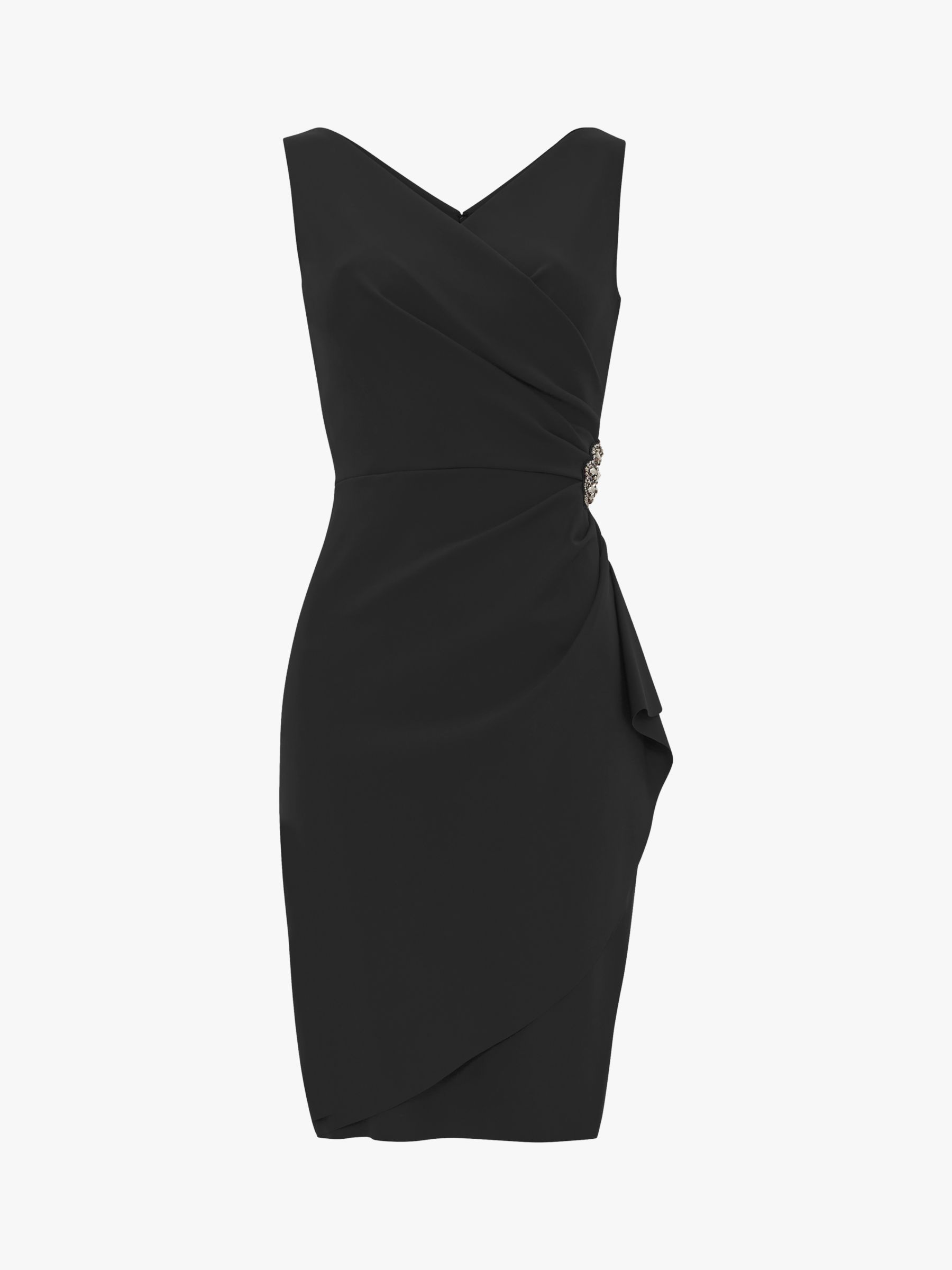 Gina Bacconi Sherry Crystal Embellishment Wrap Dress, Charcoal at John ...